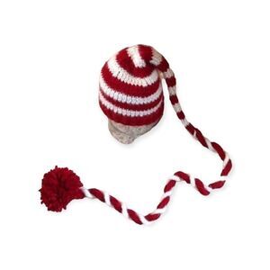 NEW Newborn Infant Red White Crochet Santa Claus Knitted Pom Beanie Hat